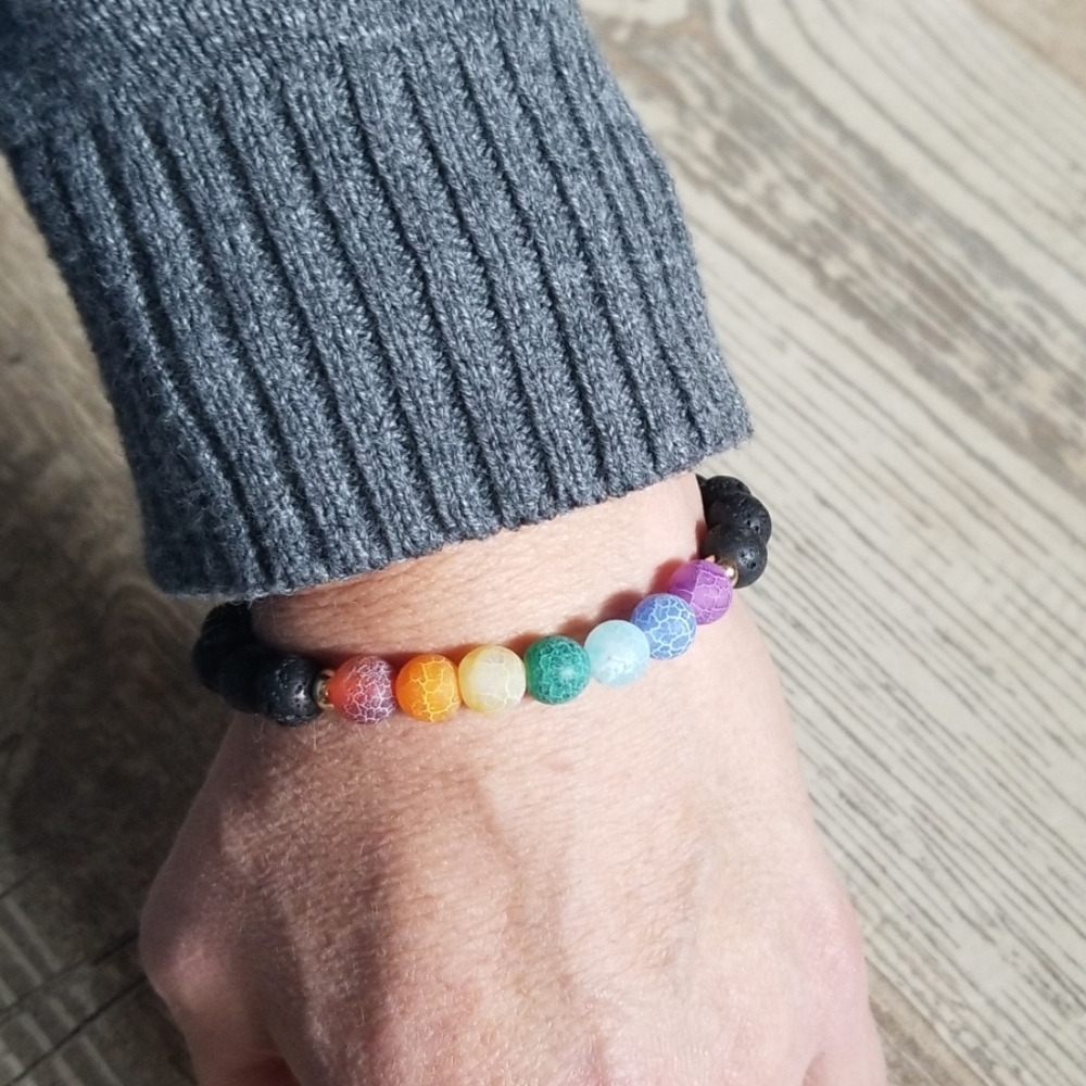 Lava & Glass Bead Bracelet - Picture 3 of 5